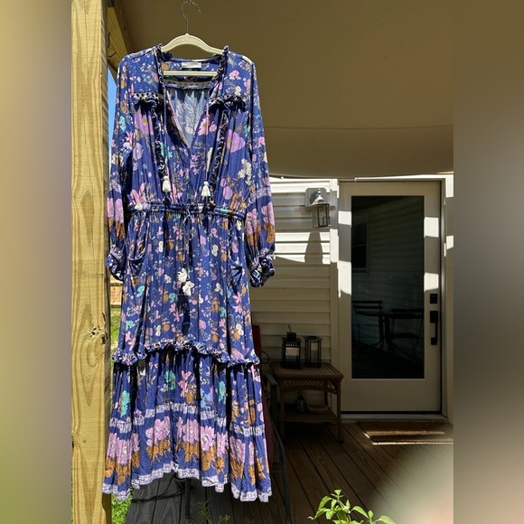 Spell and the Gypsy Wild Bloom Midi Dress Navy - Picture 2 of 13